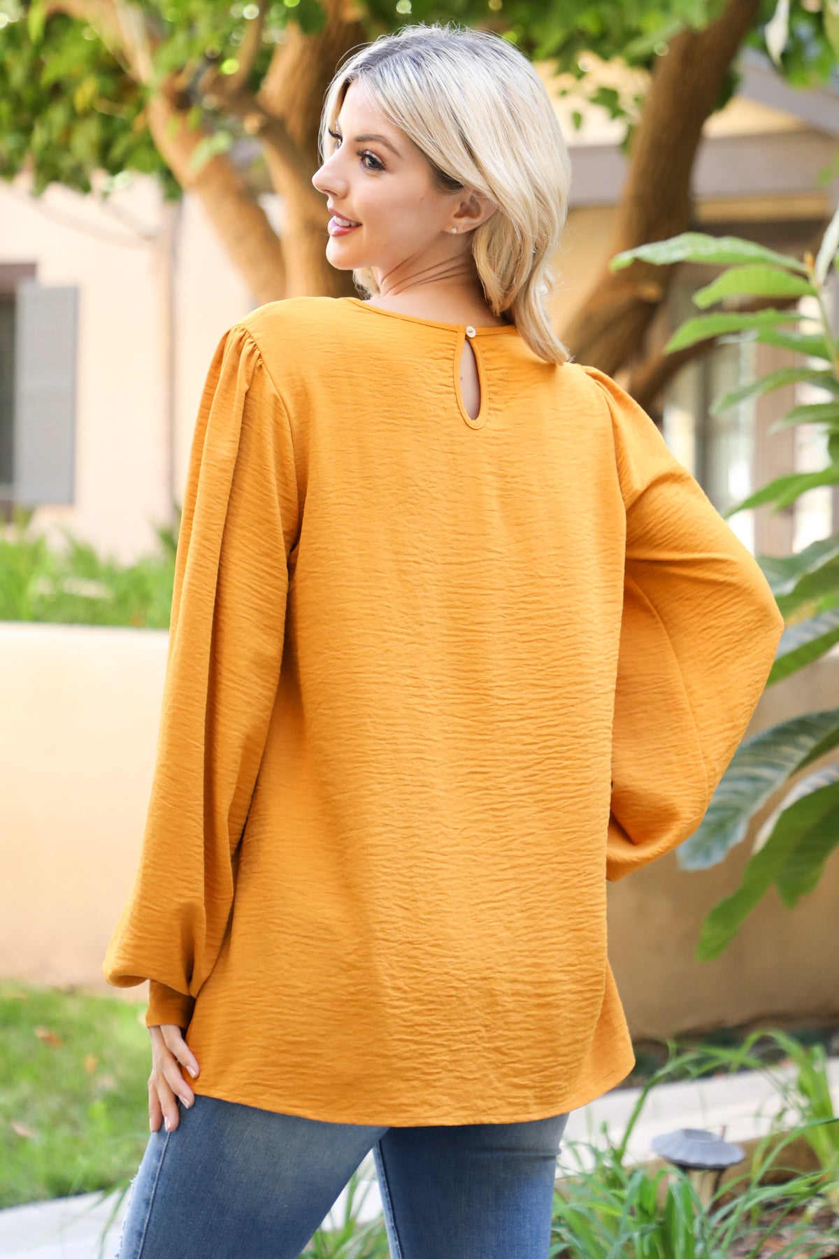 Puff Long Sleeve Solid Top