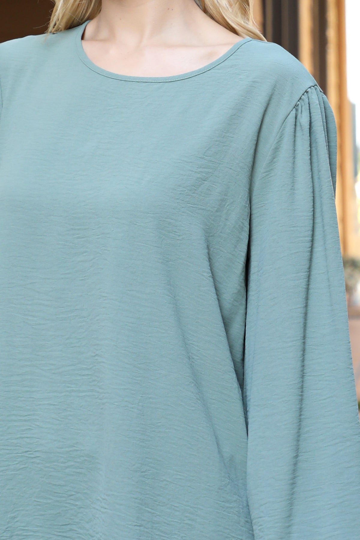 Puff Long Sleeve Solid Top