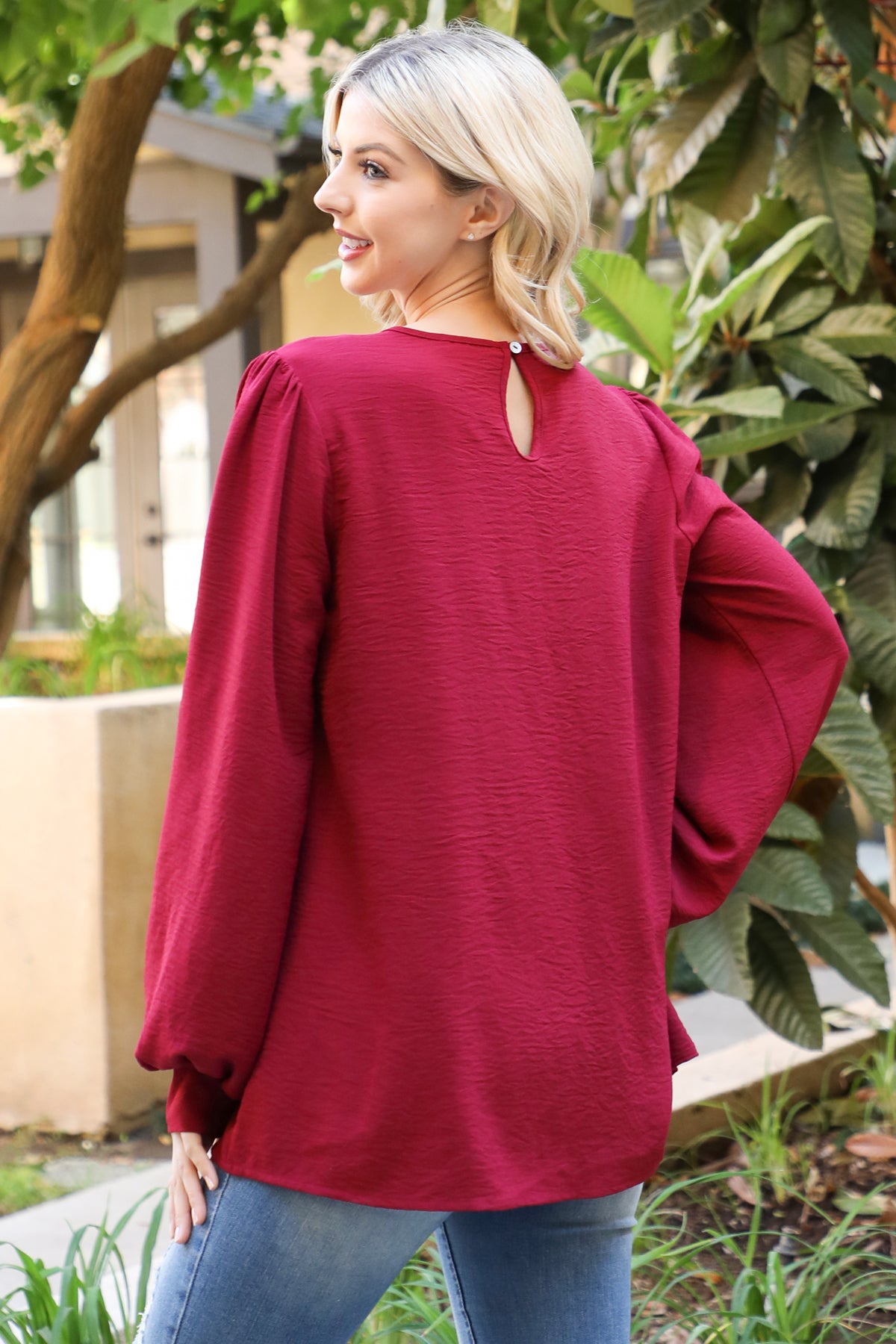 Puff Long Sleeve Solid Top