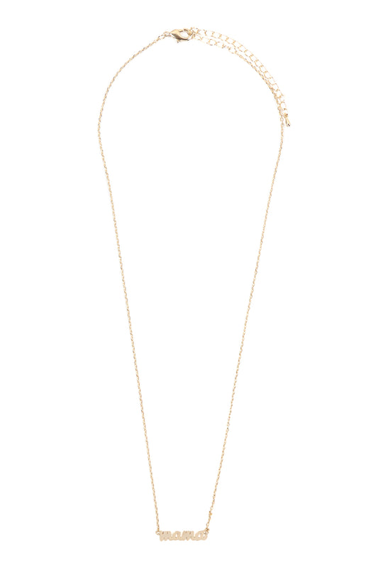 "Mama" Script Brass Chain Necklace