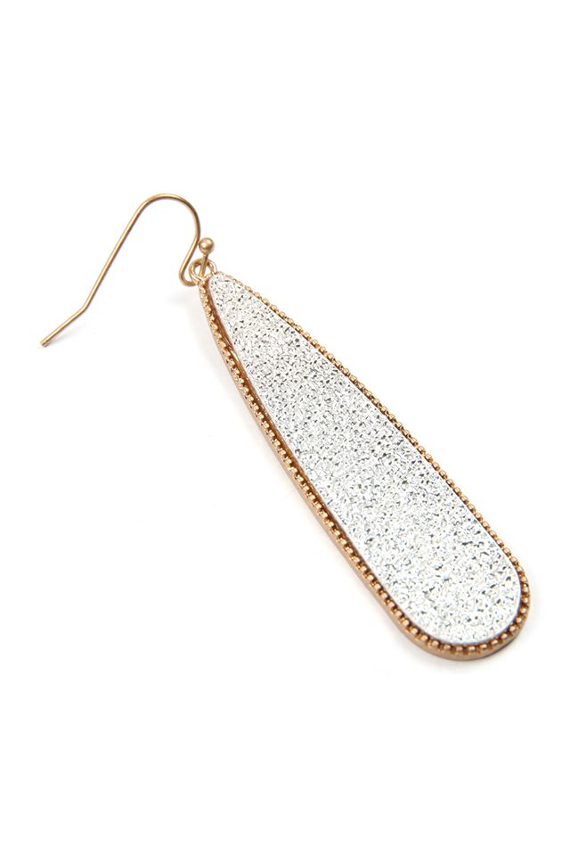 Long Teardrop Cast Dangle Earrings
